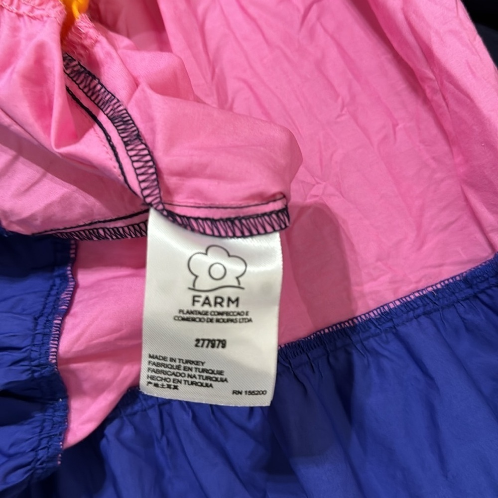 Farm‎ Rio Anthropologie Puff Sleeve Ruffled Tier Color block Maxi Dress - Picture 14 of 15